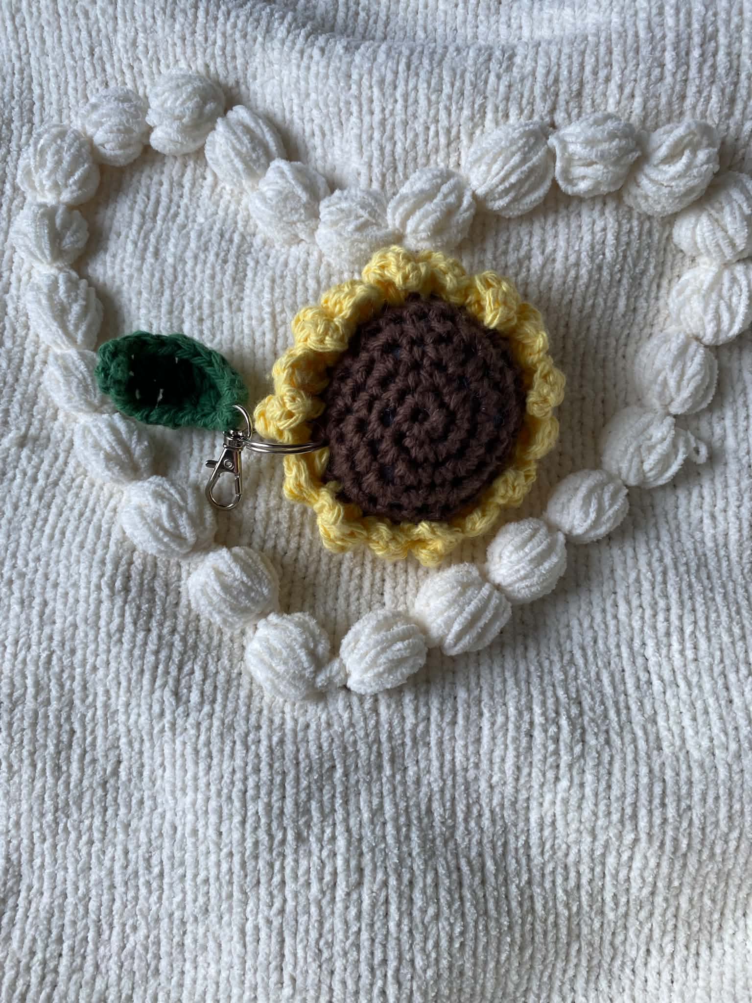 Crochet Flower Keychains - Sunflowers
